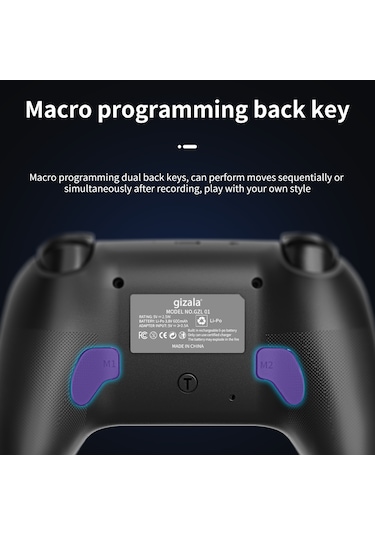 Gizala Kablosuz Oyun Kolu Gamepad Hall Effect Triggers Joystick Switch 2/pc/android/Apple Uyumlu iOS Siyah