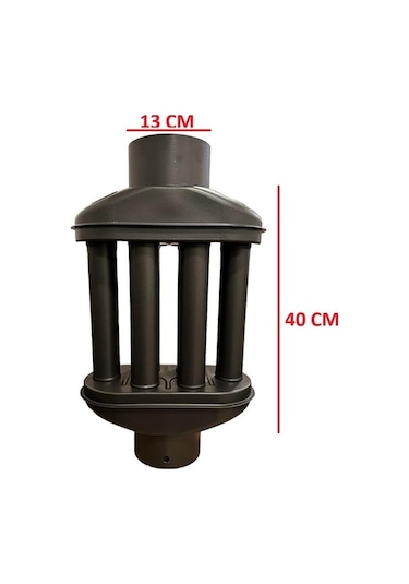 Baca Cimrisi / Boy: 40 Cm / Çap: 13 Cm / Mat Siyah Emaye / Baba's Stove