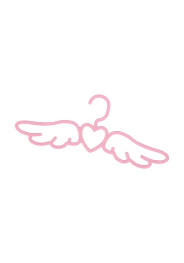 Xiaaokeji 20 Adet Yeni Tasarım Fly Angel Plastik Elbise Askısı, Pembe Sevgi Dolu Kalp Pembe