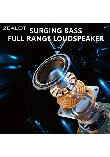 Willowhaven Zealot S32 Kablosuz Hoparlör Çift Eşleştirme 1800mah Pil 10 Saat Çalma Süresi Siyah