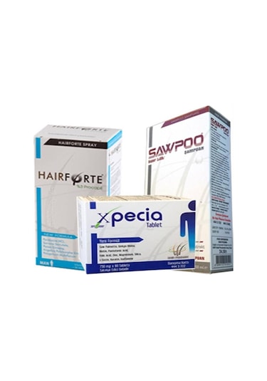 Xpecia Erkek 60 Tablet + Hairforte Sprey + Sawpoo Şampuan 300 ML