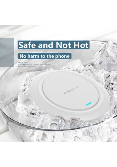 Q18 Yuvarlak Şekil Kablosuz Şarj Cihazı 15w Hızlı Şarj Masaüstü Şarj Pedi - Siyah Siyah