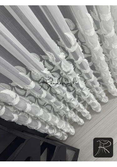 Tül Perde Brillant Marka Püsküllü Etek Geniş İşleme Bakpüs Desen Püskül2