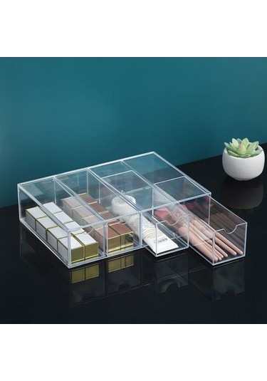 Tongxida 4 Katmanlı Akrilik Çekmece Vitrini, Toz Geçirmez, Şeffaf Masaüstü Saklama, Yeniden Kullanılabilir Diğer