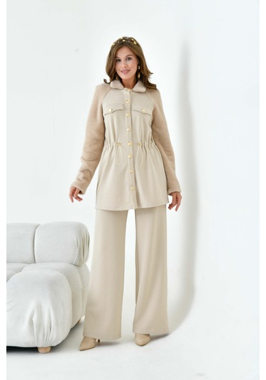 Ftz Kadın Kaşmir Takım Beige 30960 Beige Bej