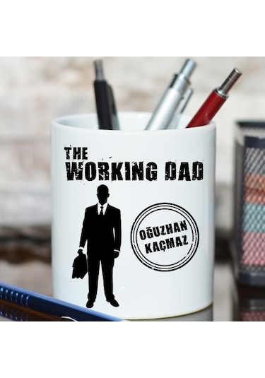 Babalar Günü Hediye Seti - Working Dad Temalı Kişiye Özel Isimli