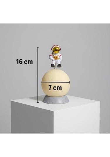 Buffer 3d Ay Üzerinde Astronot Led Gece Lambası Dokunmatik 10 Renk Değiştiren Dekoratif Ç Renkli