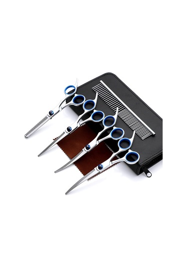 Ximistore9 7 Parça 6 İnç Evcil Hayvan Grooming Makas Seti - Düz, Yukarı Ve Aşağı Eğik Kesici Araçlar