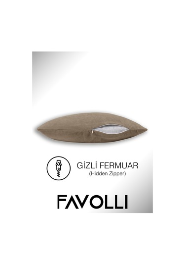 Br Favolli Kadife Dokulu Haki Renk Kırlent Kılıfı Dream Serisi Punch Için Uygun Gizli Fermuar Haki