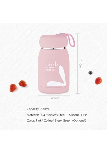 Ulzyvf 320ml Çift Cidarlı Paslanmaz Çelik Termos - Sıcak/soğuk, Kullanışlı Pembe Pembe