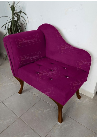 Yeni Model Tekli Köşe Koltuğu Josefin Bench Ceviz Ayak Laci