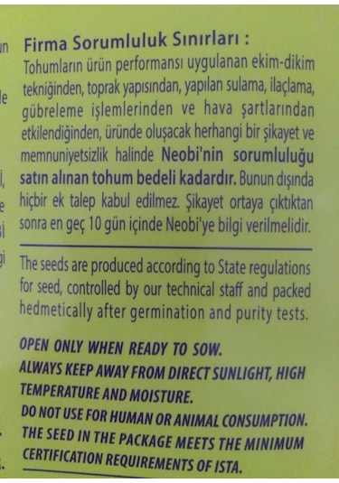 Pazı Sebze Tohumu 20 GR