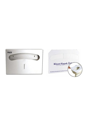 Klozet Kapak Örtüsü+palex Çelik Klozet Kapak Örtü Dispenseri İkili Set-3802-2