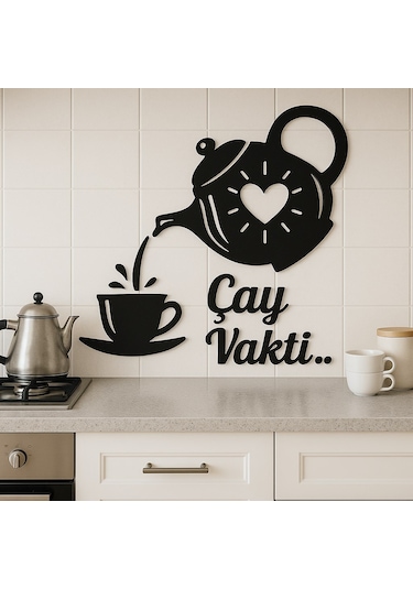 Büro Ev Ofis Hediyesi İçin Ahşap Mutfak Çay Vakti Duvar Dekoru Diğer