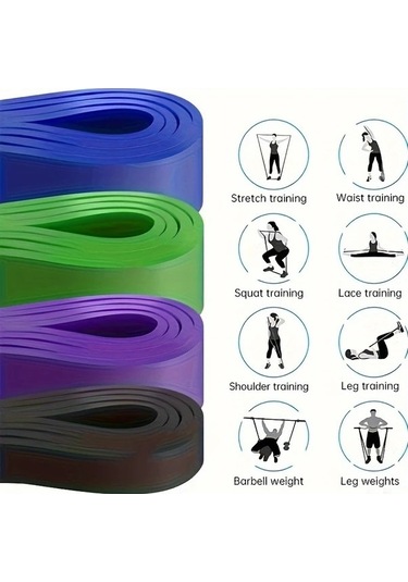 Pazly 5 Renkli Direnç Bandı Spor Bacak Bandı Elbise Takım Pull Up Bandı Egzersiz Bandı Altın Ağır Gerginlik Kaymaz Tper Altın