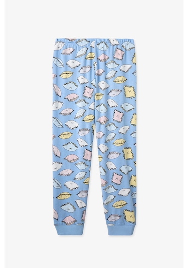 Penti Mavi Kız Çocuk Pillow Pamuklu Pijama Takımı