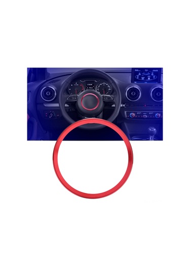 Yaleker Audi A1/a3/a4/a5/a6/q3/q5 İçin Kırmızı Alüminyum Direksiyon Dekorasyon Halka -  Tasarım, Dayanıklı Malzeme, Kolay Kurulum Kırmızı