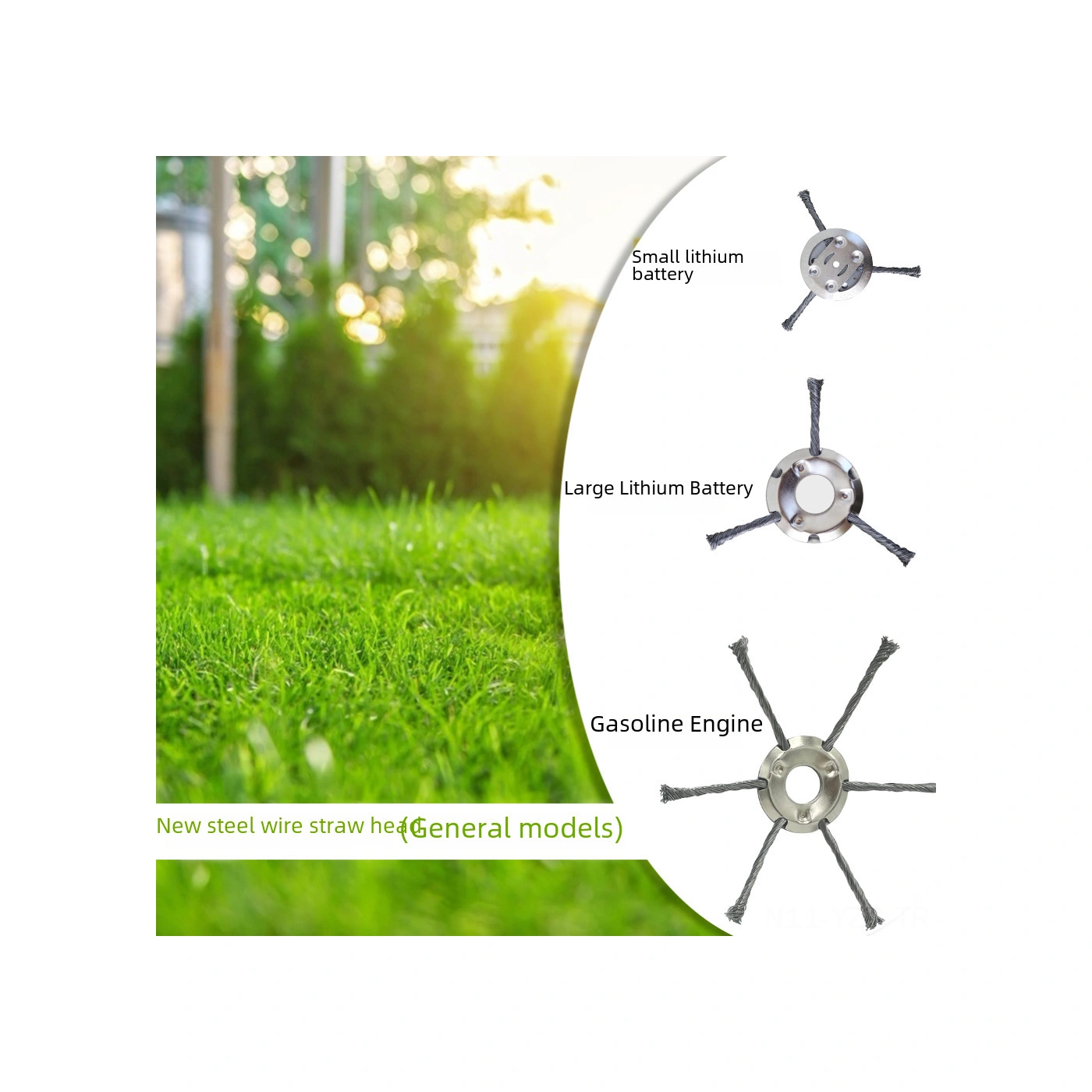 Yuntech01 Yeni Model 9 İnç 6 Bıçaklı Çelik Tellerli Çim Kesici, Bahçe Çalı Kaldırma, Pas Temizleme, Evrensel Benzinli Makineler İçin Uyumlu Aksesuar