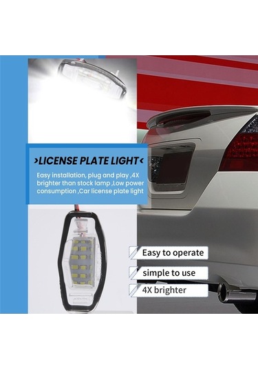 Ulzyvf Siyah Plaka Led Lambası Honda Honda Civic Araba Adet Accord 2 Fe