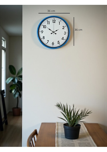 Zentime 36 Cm Mavi Dekoratif Duvar Saati çok Renkli