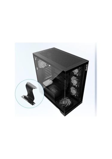 Xpg Invader X Black 5X Argb Fan Usb 3.2 Type-C Riser+Gpu Holder Atx Gaming Kasa