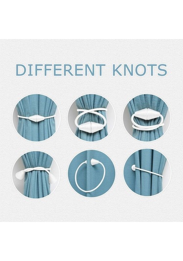 4'lü Manyetik Perde Bağları El Yapımı Dokuma İp Ev Ve Ofis İçin Pratik Ve Dekoratif Bej Diğer