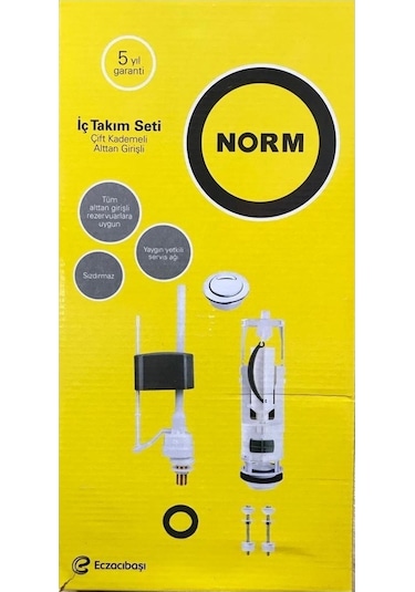 Norm Çift Basmalı Çift Kademeli Alttan Girişli Rezervuar Klozet İç Takım Seti 3/6 L 330B1011 Beyaz