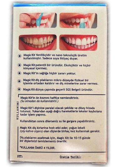 Magic Kit Diş Beyazlatıcı Diş Lekesi Temizleme Kiti + 5 Yedek Silgi