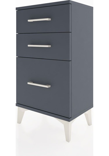 Arges Komodin 3 Çekmeceli 44x30x80 Antrasit-antrasit Antrasit