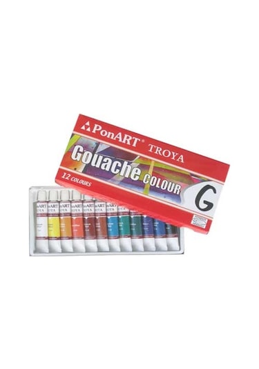 Ponart Troya Guaj Boya 12 Renk X 12 Ml. Çok Renkli