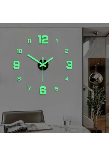 Mufunye Akıllı Akşam Aydınlatmalı Sessiz Duvar Saati - Ev, Oturma Odası, Yatak Odası Uygun - Deliksiz Monte -简约 Tasarım - A010 Modeli Çok Renki