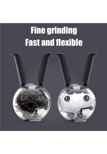 Jialan Tuz Ve Karabiber Değirmeni Mini Manuel Baharat Öğütücü Siyah - Şeffaf