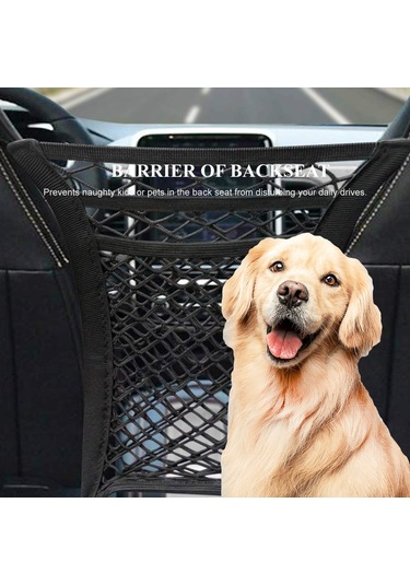 Monyee Oto Ön Koltuk Arası Çift Katlı Esnek Ağ Organizer, Çocuk/evcil Hayvan Engeli, Kolay Kurulum, Siyah Diğer