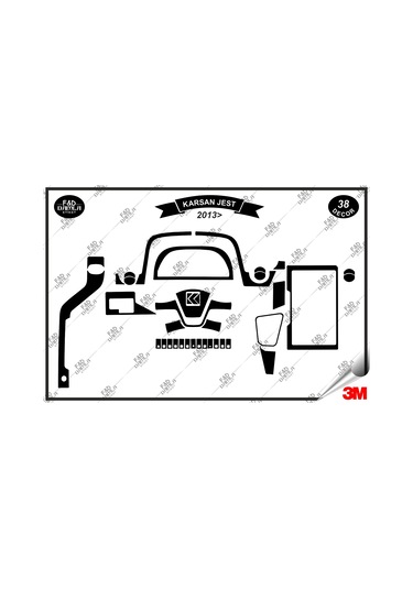 Karsan Jest 2013 Torpido Konsol Trim Göğüs Maun Kaplama Set 38 Parça Siyah