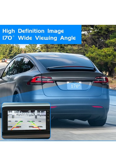 Folinda Araba Geri Görüş Kamerası, 7 Led Işıklı Ir Gece Görüşü, 170 Geniş Açı, Su Geçirmez, Plaka Çerçevesi Tipi