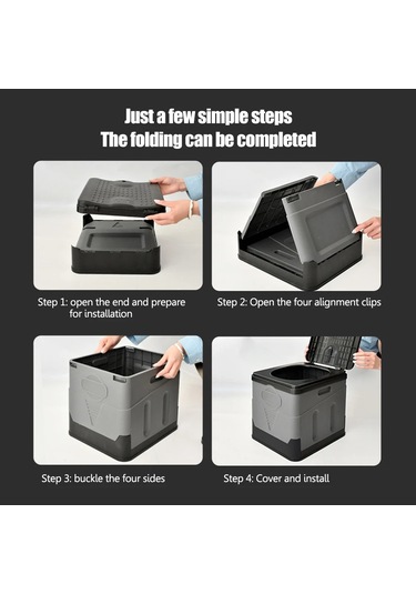 Kamp Araba Çadırı Katlanır Tuvalet Ve 1 Rulo Çöp Torbaları Siyah