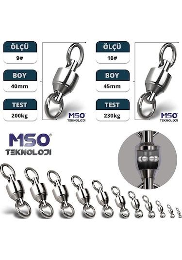 MSO Olta Balıkçılık VIP Kalite Paslanmaz Çelik Bilyalı Fırdöndü
