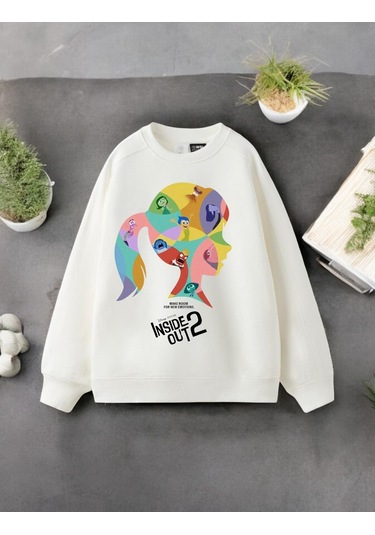 Ters Yüz Çocuk Sweatshirt Beyaz
