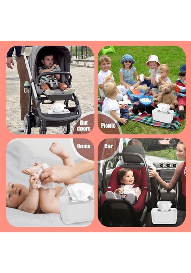 Geeksen Bebe Islak Mendil Isitici, Gece Lambali Ve Dağıtıcı, İki Yönlü Isı, Taşınabilir, Beyaz