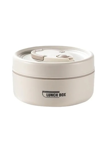 Padalink 304 Paslanmaz Çelik Isı Saklama Yemek Kutusu, Damlacık Önleyici, Ergonomik Kollü, 3'lü Set 2x440ml + 1x600ml + Isı Yalıtkan Çanta - Okul, Ofis, Dışarıda Kullanıma Ideal Bej