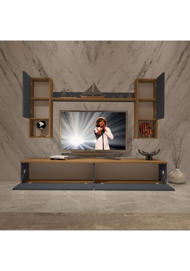 Decoraktiv Eko 5da Mdf Std Tv Ünitesi Tv Sehpası Pera - Antrasit