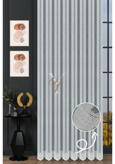 Np7210-1 Etek Tül Perde V-fikse Ekru