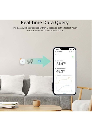 Sonoff Akıllı Ev Kablosuz Sıcaklık ve Nem Sensörü Dedektörü