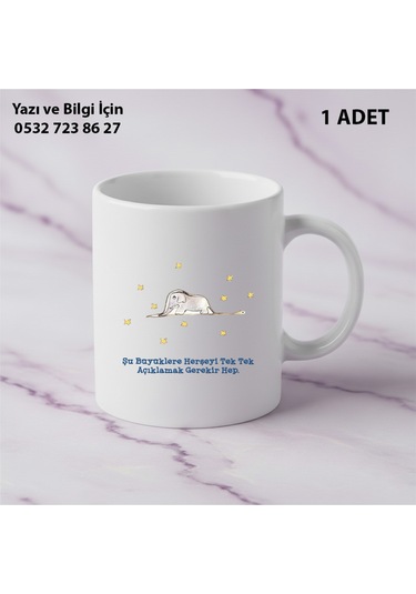 Küçük Prens Baskılı Kupa Bardak Beyaz