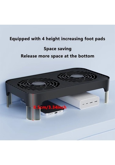 Xuweiwei Usb Çift Fanlı Siyah Router Soğutma Tabanı Sessiz Hızlı Soğutma Wıfı Router Standı Dayanıklı Plastik Tasarım