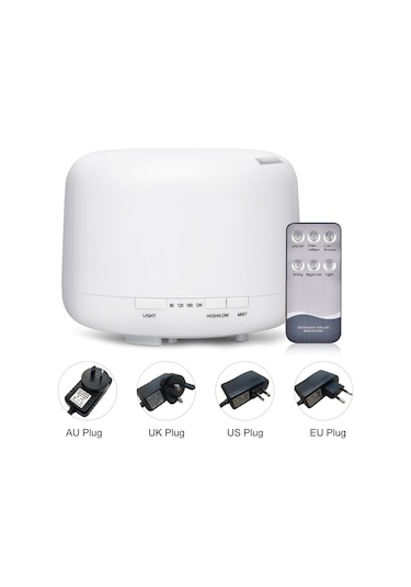 Geeksen Uzaktan Kumandalı Aromaterapi Difüzörü - 500ml Büyük Kapasiteli, Renkli Gece Işığı Ve Nemlendirme Fonksiyonlu