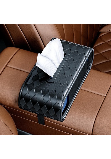 Homyl Mendil Kutusu Kapağı Dikdörtgen Dispenser Otomotiv Araba Siyah