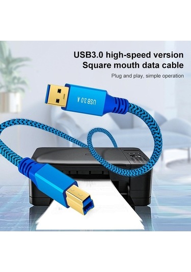 Novahub Yazıcı/sabit Disk Usb 3.0 A-erkek Konnektör Kablosu, 0.6m Mavi Yüksek Hızlı