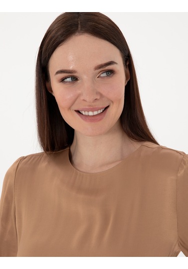 Pierre Cardin Kadın Kahverengi Kısa Kollu Bluz 50301143-vr029 Kahverengi