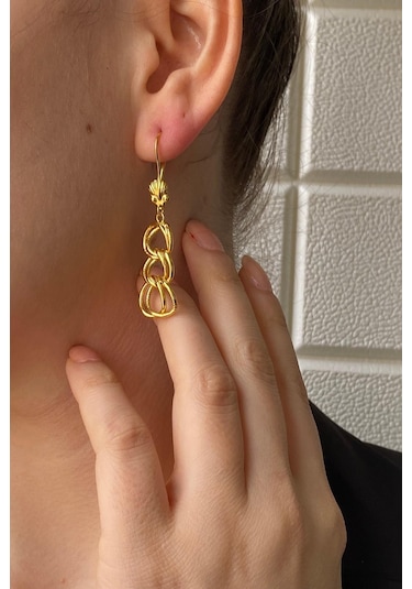 Zümrüt Sarraf 14 Ayar Altın Kadın Samanyolu Küpe